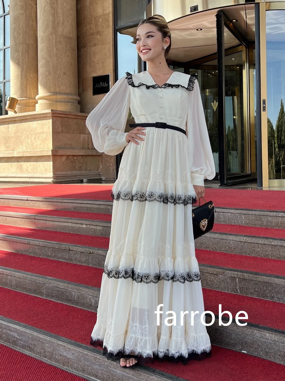 Customized Sizes Available Chiffon Pleat A-line V-neck Midi Dresses Evening Dresses Classic Exquisite Modern Style Pastrol Unise