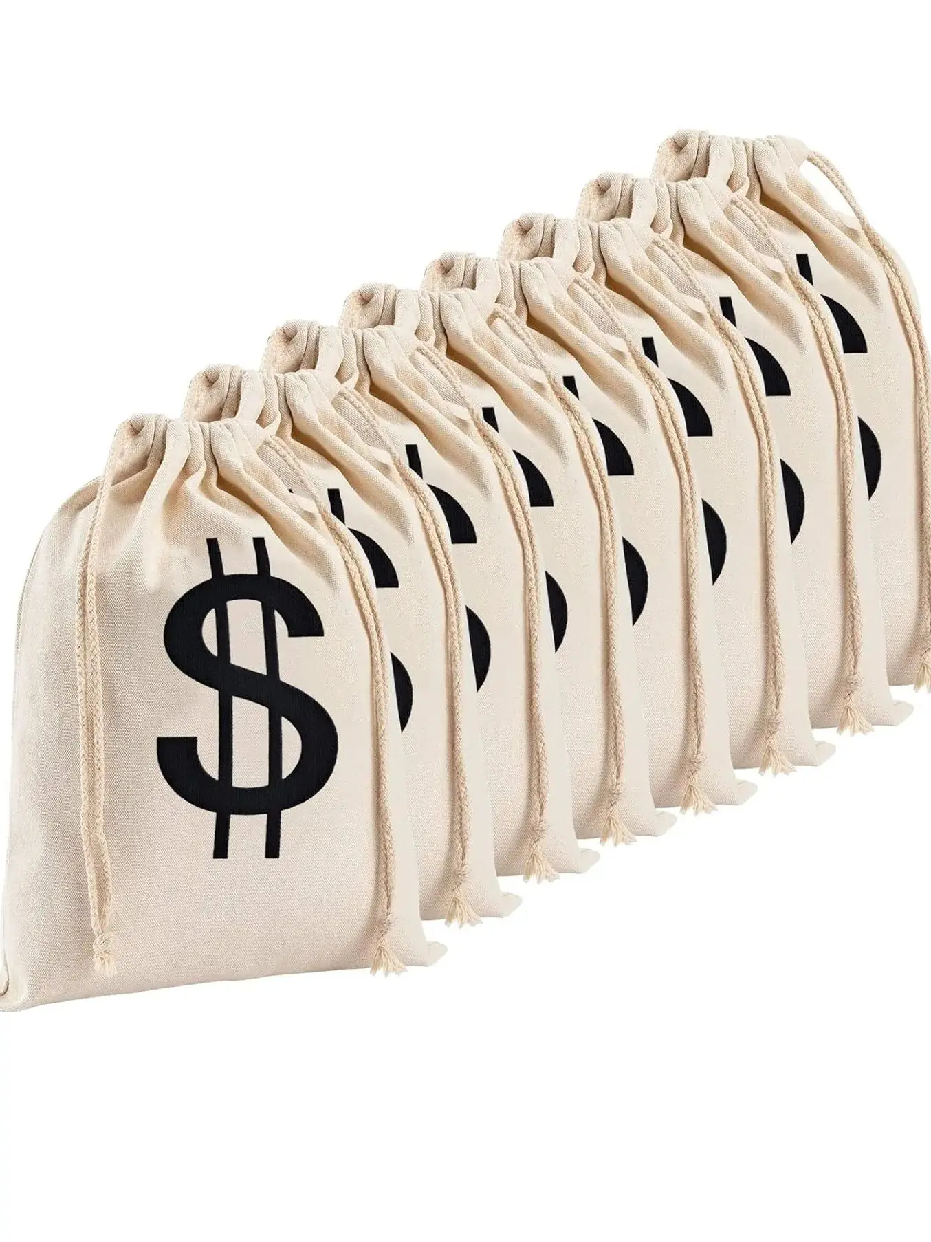 Linen Candy Gift Bag Creative Dollar Printing New Year Christmas Tree Decorative Hanging Money Bags Drawstring Coin Bags