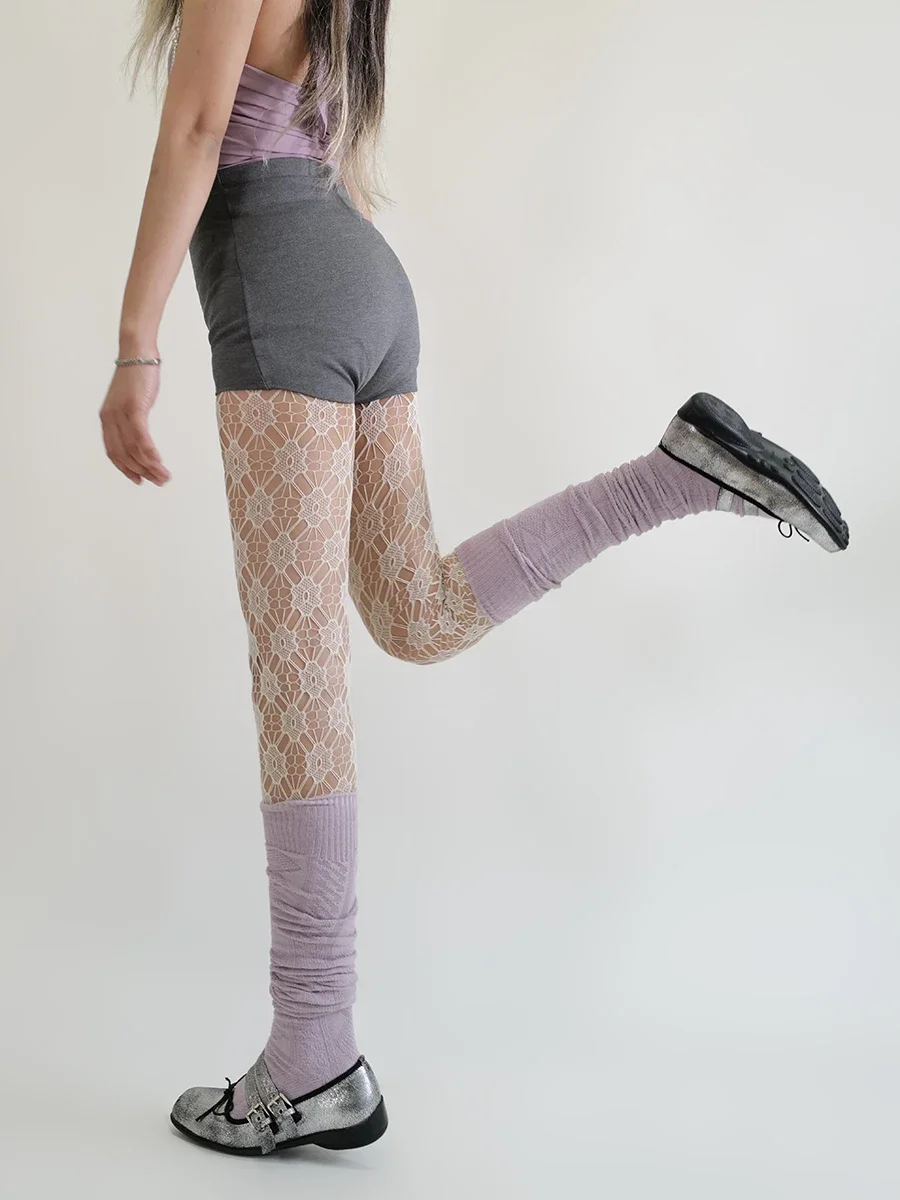 Japanese Sweet Sakura Fish Net Stockings Vintage Women Sexy Mesh Flower Luxury White Tights Y2K Lolita Party Underwear Pantyhose