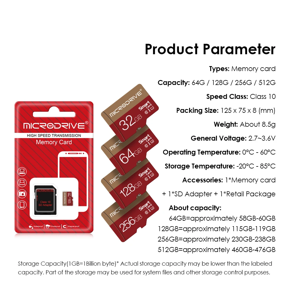 Original micro TF SD Card 256GB 128GB 64GB 32GB TF Class 10 UHS-1 Memory Card Flash Card Memory micro for Smartphone PC