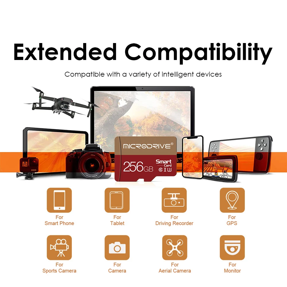 Original micro TF SD Card 256GB 128GB 64GB 32GB TF Class 10 UHS-1 Memory Card Flash Card Memory micro for Smartphone PC