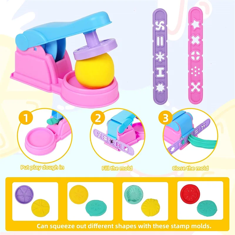 Cartoon 3D Animal Play Dough Molds DIY Creation Tools For Kids Toddlers Various Animal Molds Rolling Pins Clay Dough Accessories