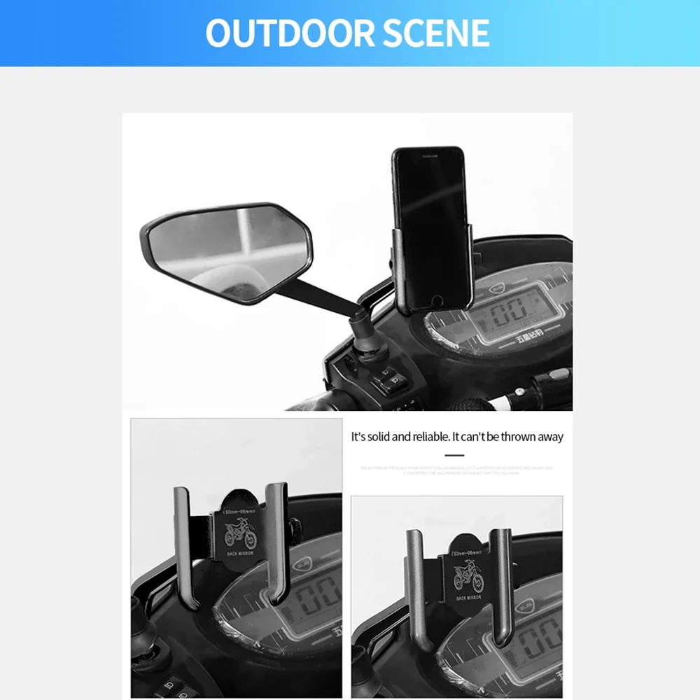 Aluminum Alloy Motorcycle Bicycle Mobile Phone Holder GPS Bracket Mounting Clip Multi-Specification Mobile Handlebar Bracket