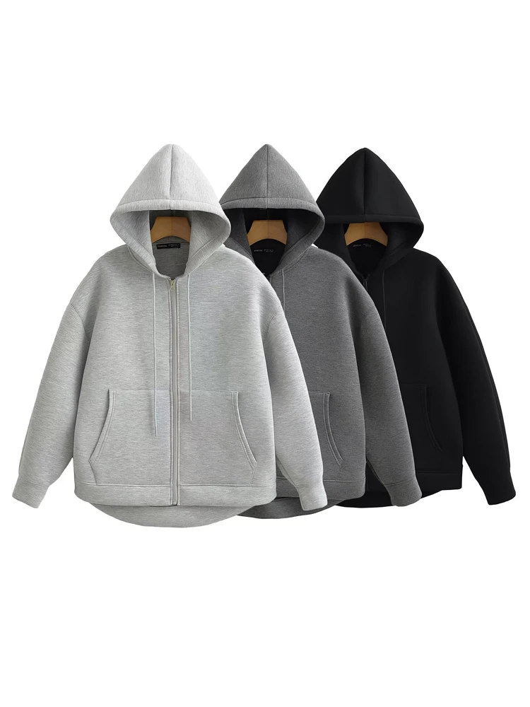 MUJER Zip up Hoodies Women Autumn Hooded Sweatshirt Woman Long Sleeve Oversized Women's Sweatshirts Zip Hoodie Women Jackets