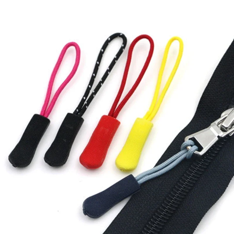 10pcs Replacement Zipper Clip Broken Buckle Zipper Pull Puller End Rope Tag Fixer Zip Cord for Travel Bag Suitcase Tent Backpack