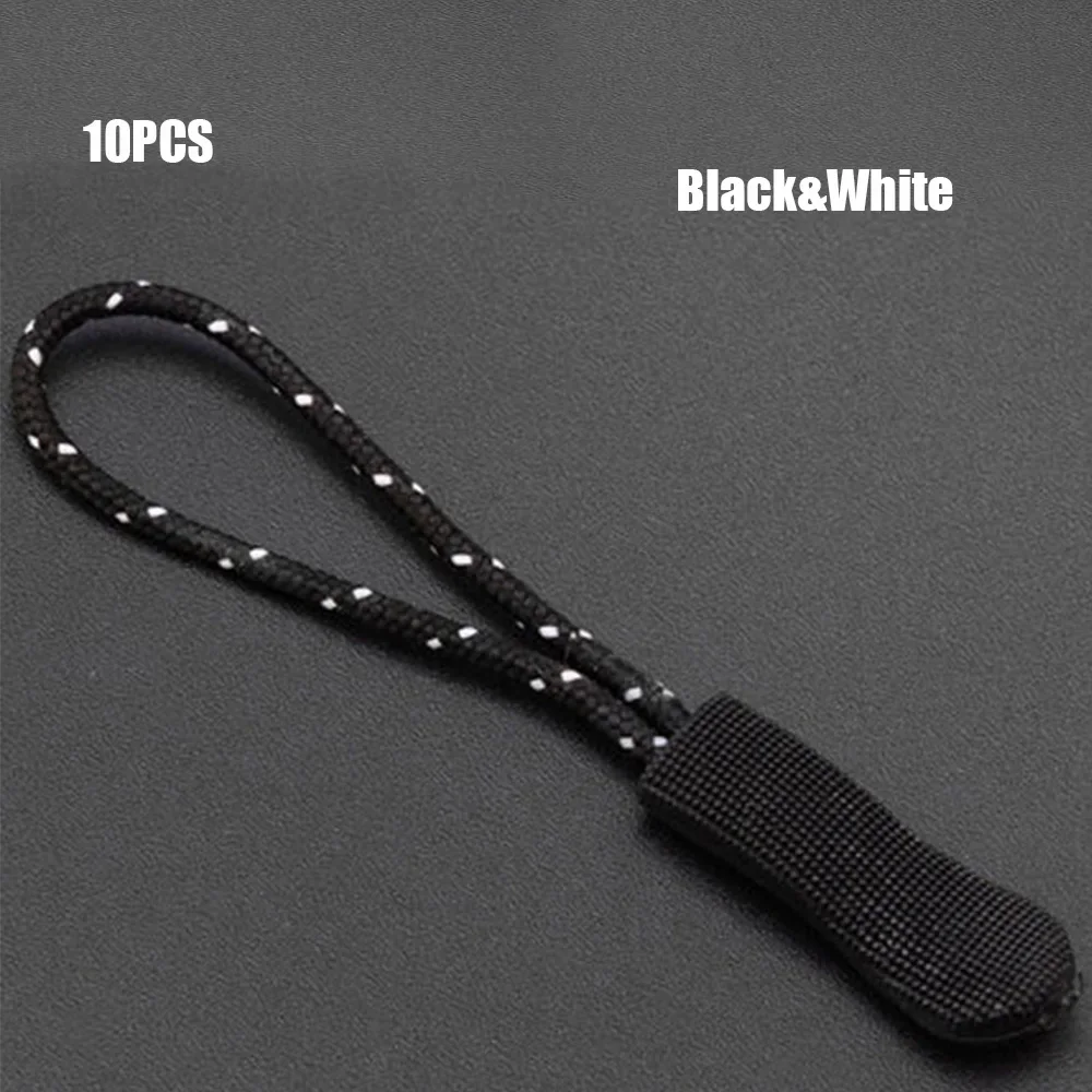 10pcs Replacement Zipper Clip Broken Buckle Zipper Pull Puller End Rope Tag Fixer Zip Cord for Travel Bag Suitcase Tent Backpack