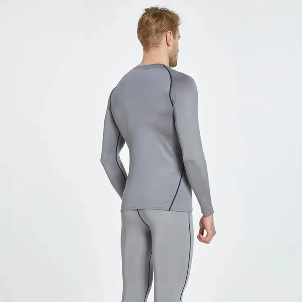 Compression Tops Gym T Shirt Men Fitness Tight Rashgad Bodybuilding Sports T-Shirt Quick Dry Running Long Sleeve