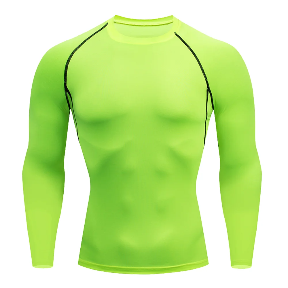 Compression Tops Gym T Shirt Men Fitness Tight Rashgad Bodybuilding Sports T-Shirt Quick Dry Running Long Sleeve