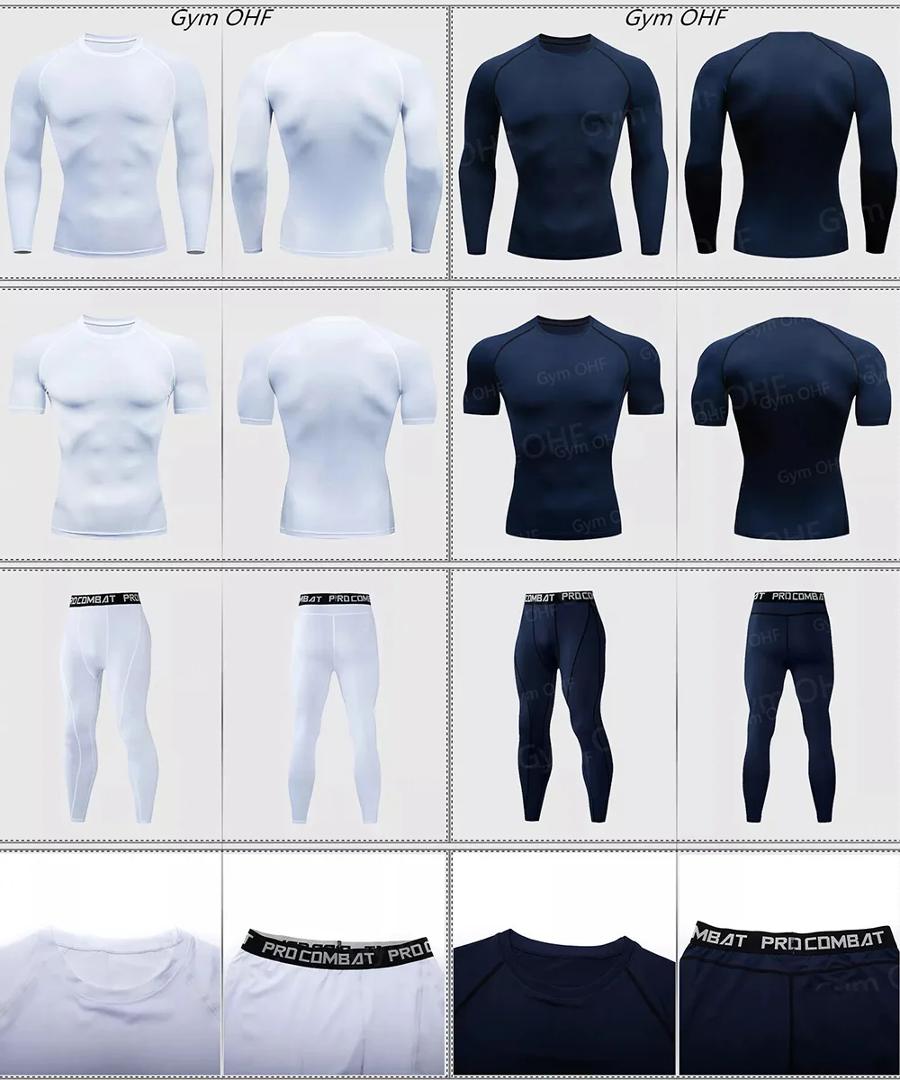 Compression Tops Gym T Shirt Men Fitness Tight Rashgad Bodybuilding Sports T-Shirt Quick Dry Running Long Sleeve