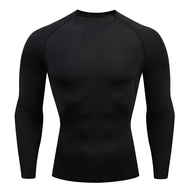 Compression Tops Gym T Shirt Men Fitness Tight Rashgad Bodybuilding Sports T-Shirt Quick Dry Running Long Sleeve