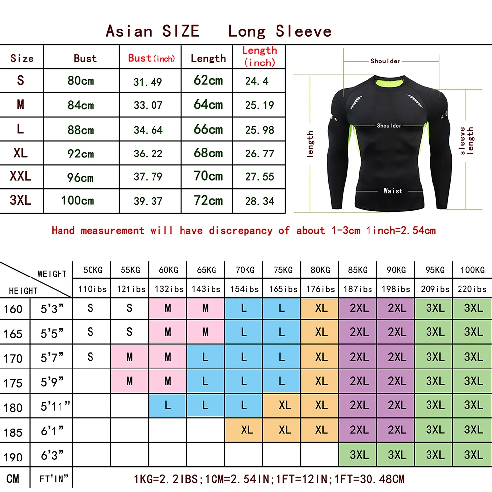 Compression Tops Gym T Shirt Men Fitness Tight Rashgad Bodybuilding Sports T-Shirt Quick Dry Running Long Sleeve