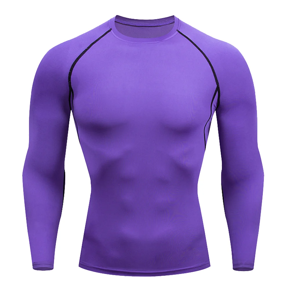 Compression Tops Gym T Shirt Men Fitness Tight Rashgad Bodybuilding Sports T-Shirt Quick Dry Running Long Sleeve