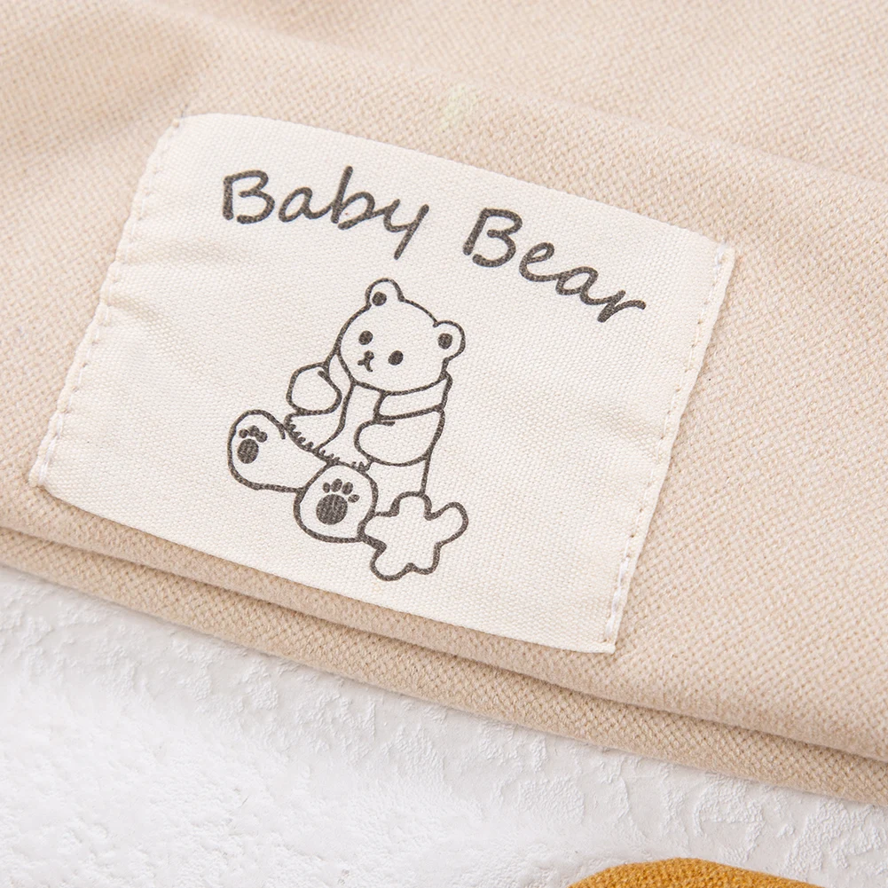 Cute Bear Ear Baby Turban Hats for Newboorn Boys Girls Faux Cashmere Label Caps Beanies Autumn Winter Infant Bonnets