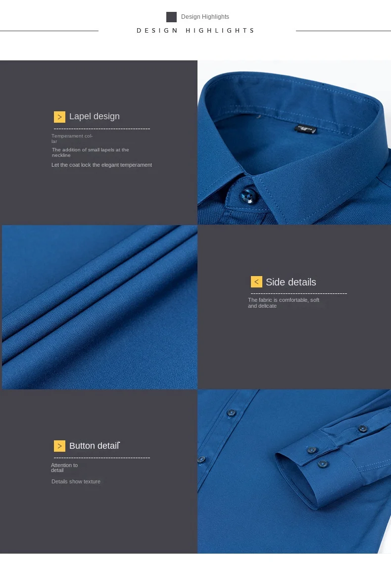 50-130KG non-ironing four-sided elastic men's shirt fashion business dress casual men's long-sleeved solid color shirt
