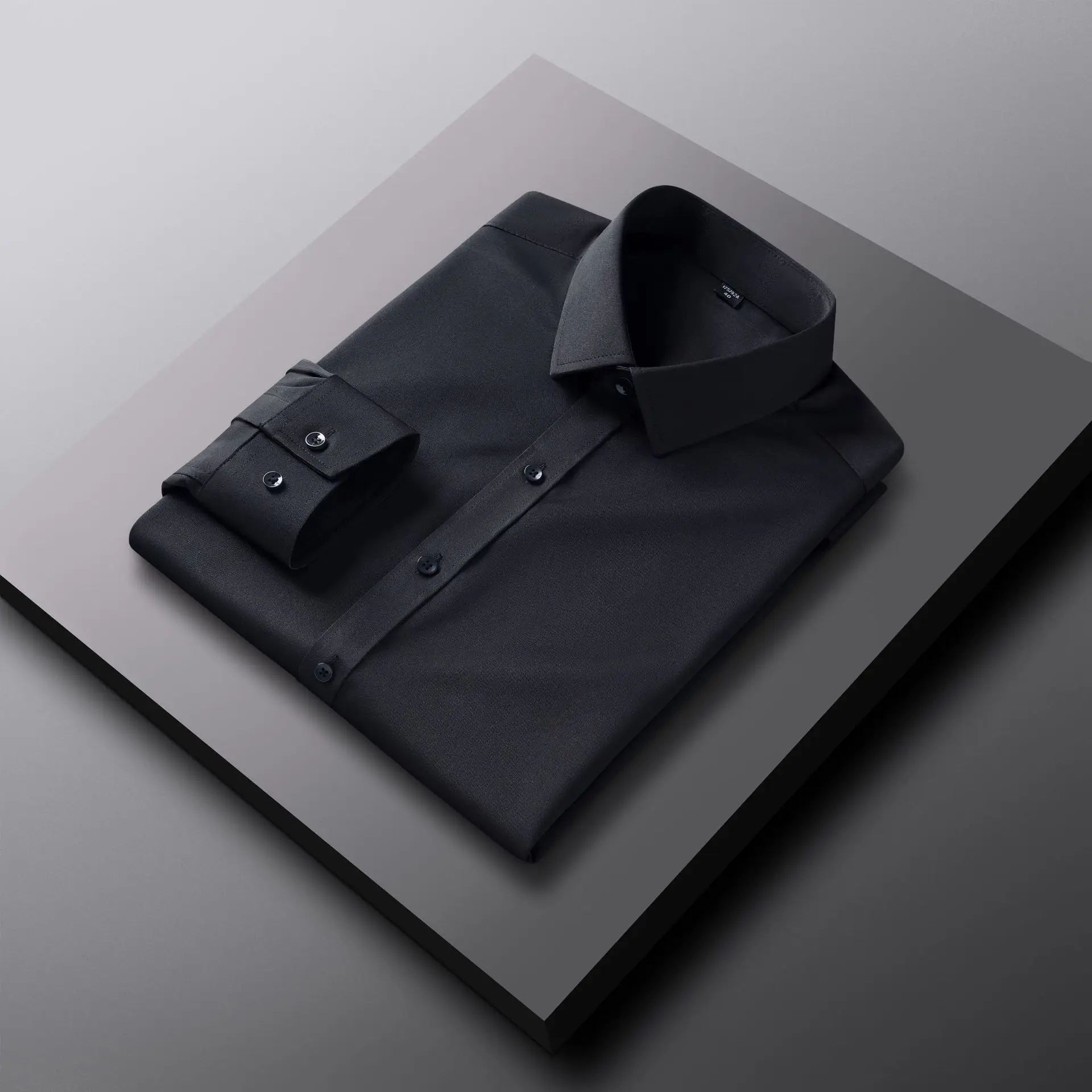 50-130KG non-ironing four-sided elastic men's shirt fashion business dress casual men's long-sleeved solid color shirt