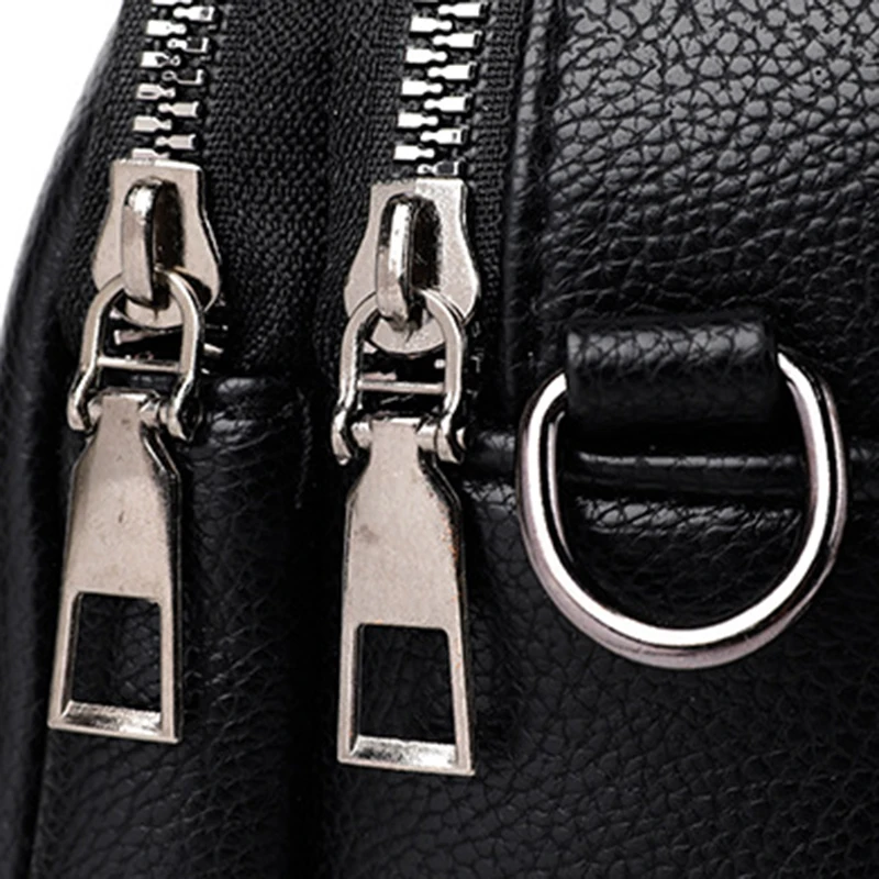 Solid Color Fashionable Rivet Zipper Women's Mobile Phone Bag Simple Soft Leather Shoulder Crossbody Small Square Bag Handbag