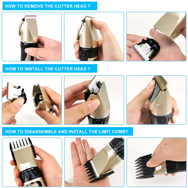 Electric Hair Clipper Wireless Professional Trimmer LED Display Ceramic Blade Household Low Noise Men Hair Clipper Haircut Tool