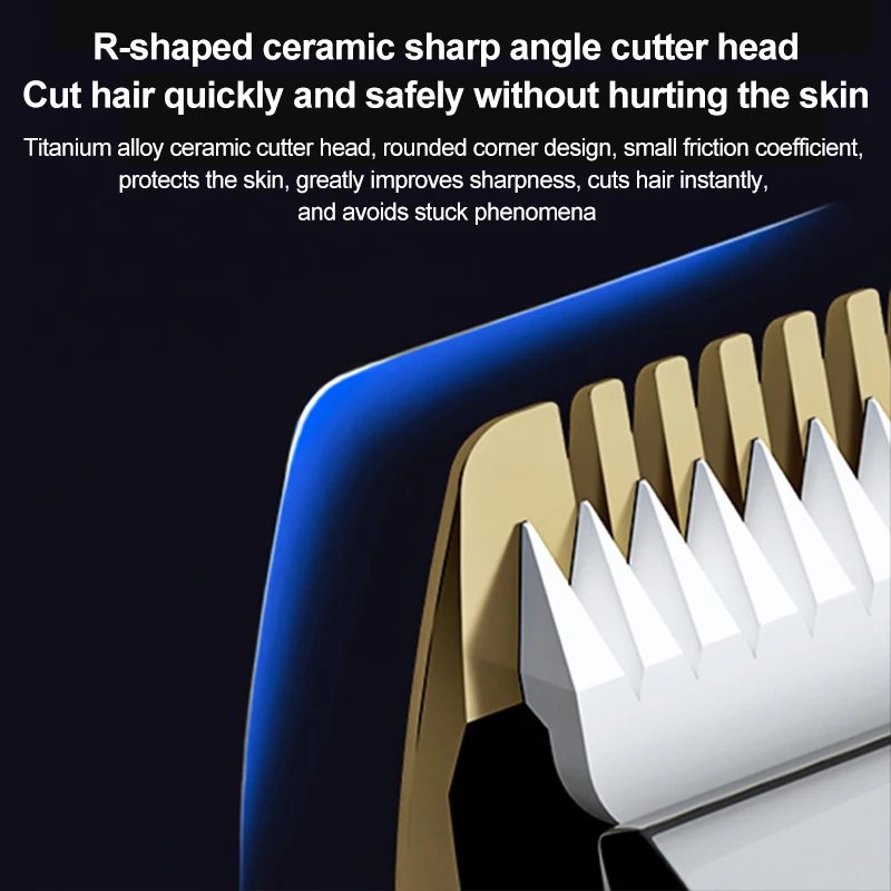 Electric Hair Clipper Wireless Professional Trimmer LED Display Ceramic Blade Household Low Noise Men Hair Clipper Haircut Tool