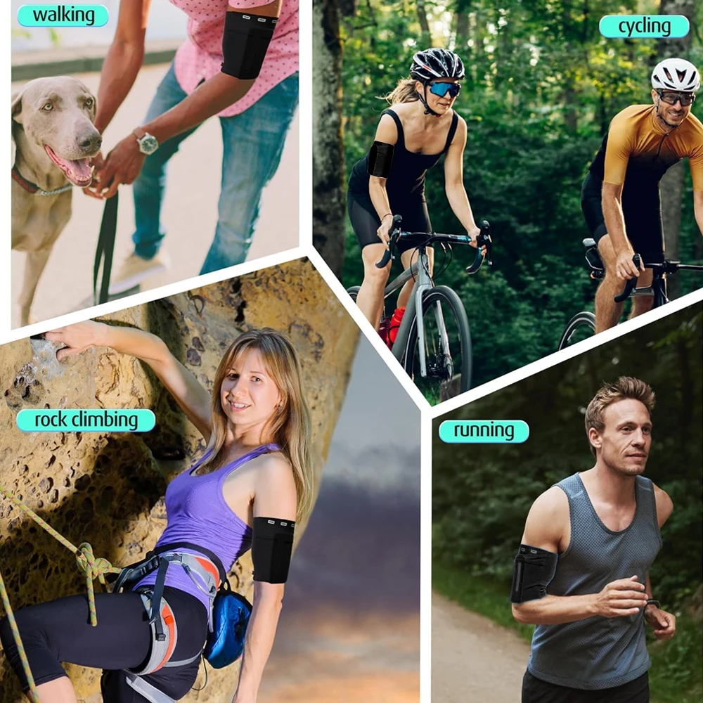 Sports Arm Bag Phone Holder for Running, Cell Phone Arm Bands, Phone Strap Armband Fits Phone, Use for Walking, Hiking, Biking