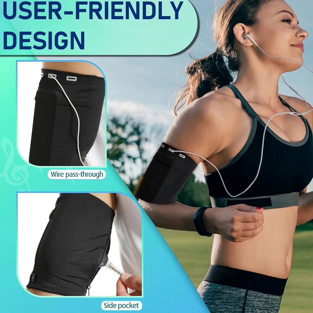Sports Arm Bag Phone Holder for Running, Cell Phone Arm Bands, Phone Strap Armband Fits Phone, Use for Walking, Hiking, Biking