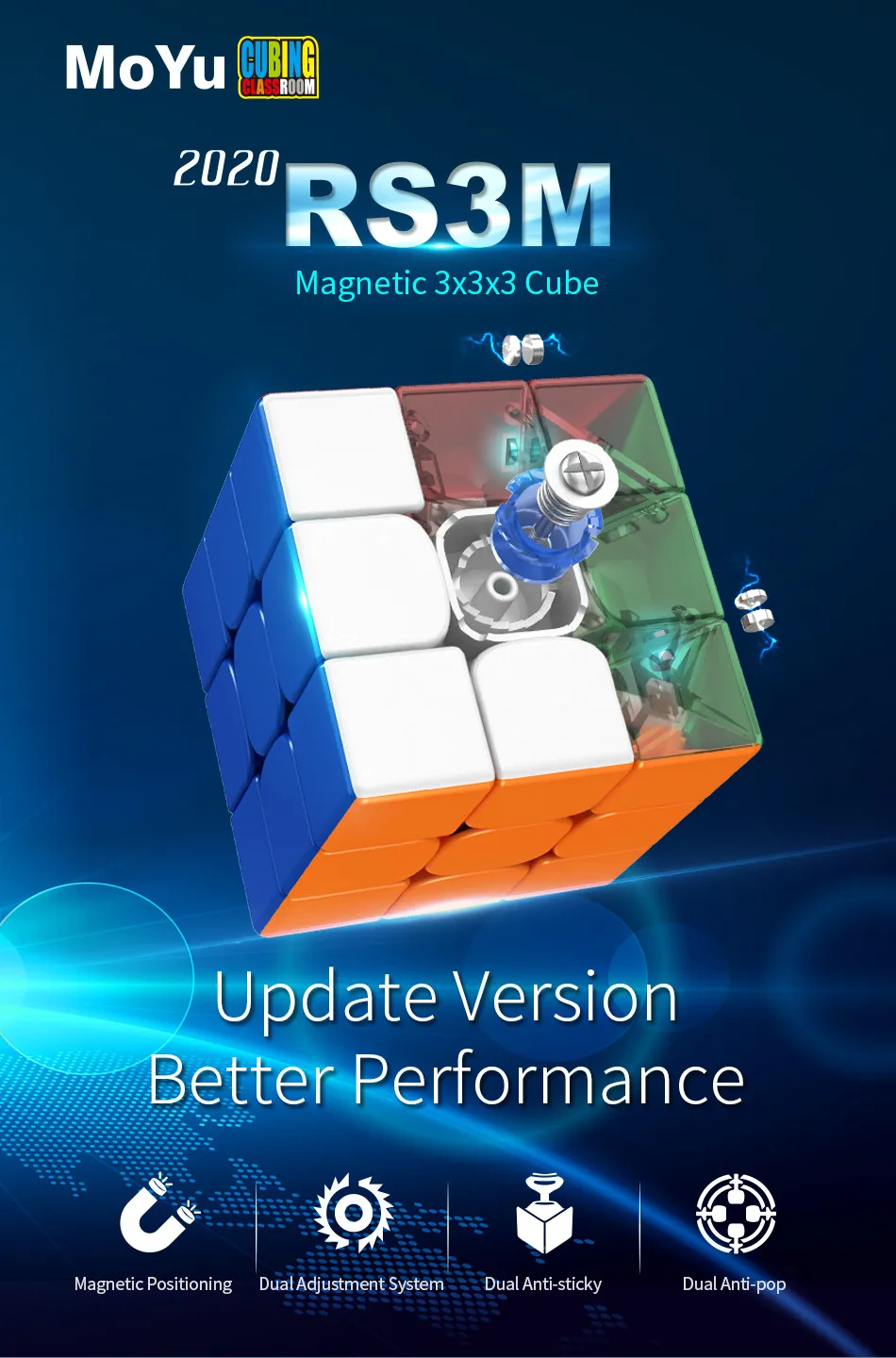 2020 Moyu RS3 M Magnetic 3x3x3 Speed Magic Cube MF RS3M Puzzle Cube Magnet 3x3 RS3M UV Magico Cubo