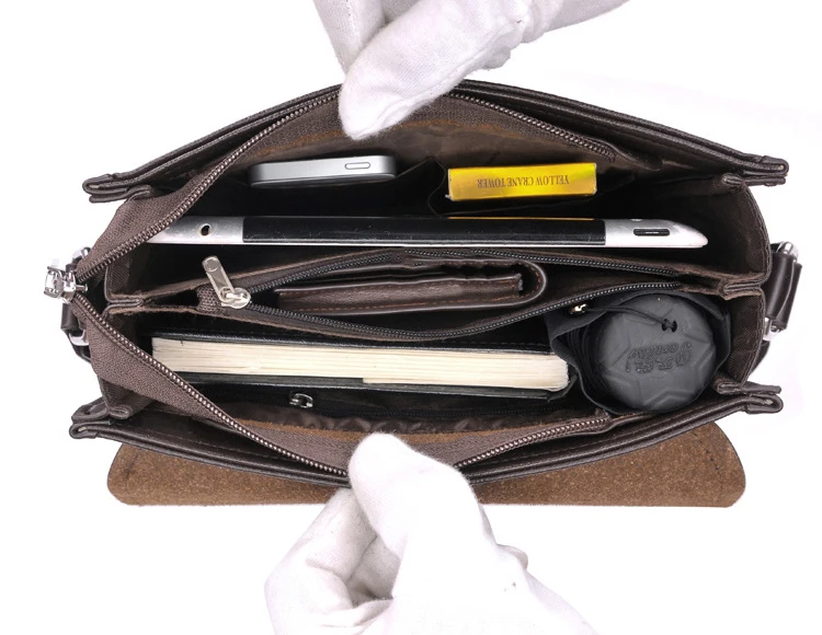 Luxury Brand Messenger Bag Men Leather Side Shoulder Bag For Men Business Office Work Bag Male Briefcase Casual Crossbody Bag