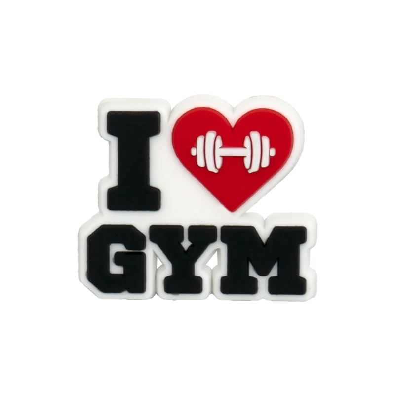 1/15pcs Bodybuilding Style Shoe Charms Big Muscle Letter Workout Shoe Accessories fit Women Men Fashion Gym Slippers Decorations