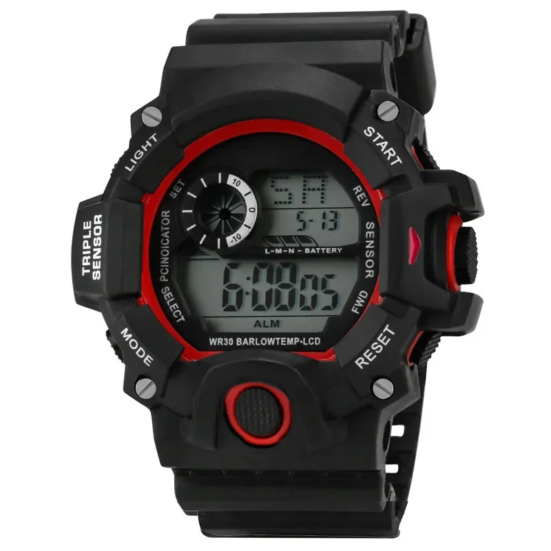 YIKAZE Sports Watch for men Black Dial Military Digital Watch Luminous Date Chronograph Alarm Clock Student Kids Man Wristwatch