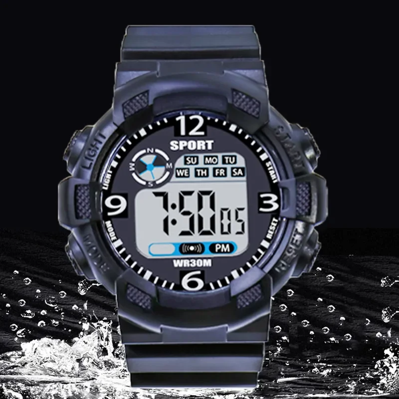YIKAZE Sports Watch for men Black Dial Military Digital Watch Luminous Date Chronograph Alarm Clock Student Kids Man Wristwatch