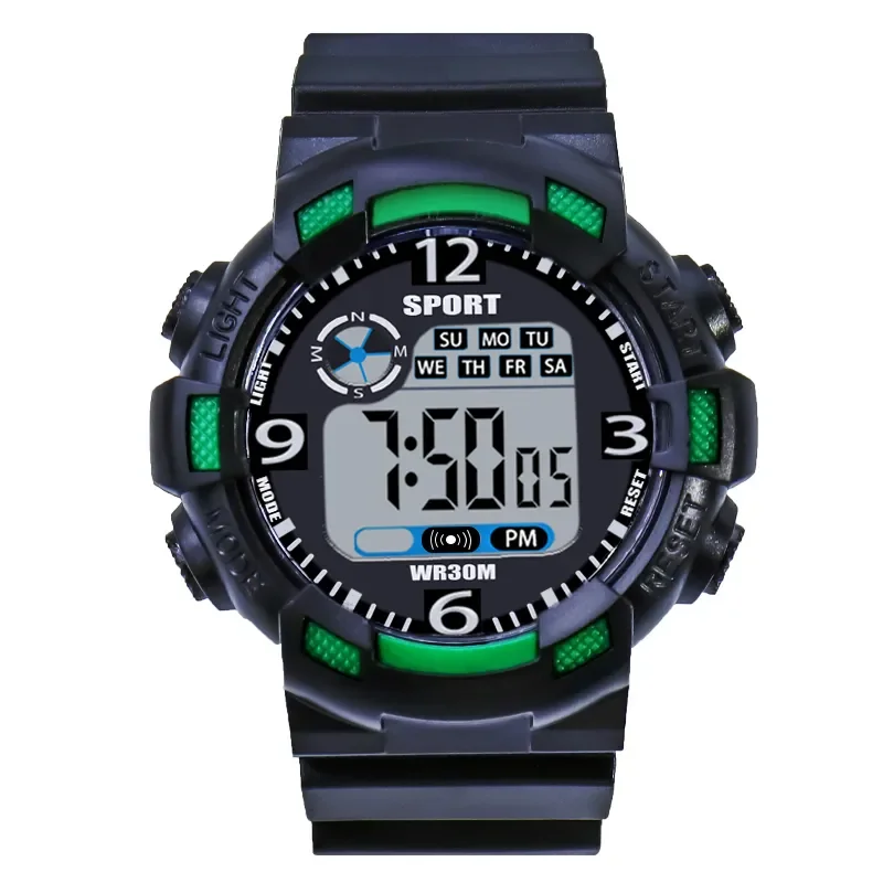 YIKAZE Sports Watch for men Black Dial Military Digital Watch Luminous Date Chronograph Alarm Clock Student Kids Man Wristwatch