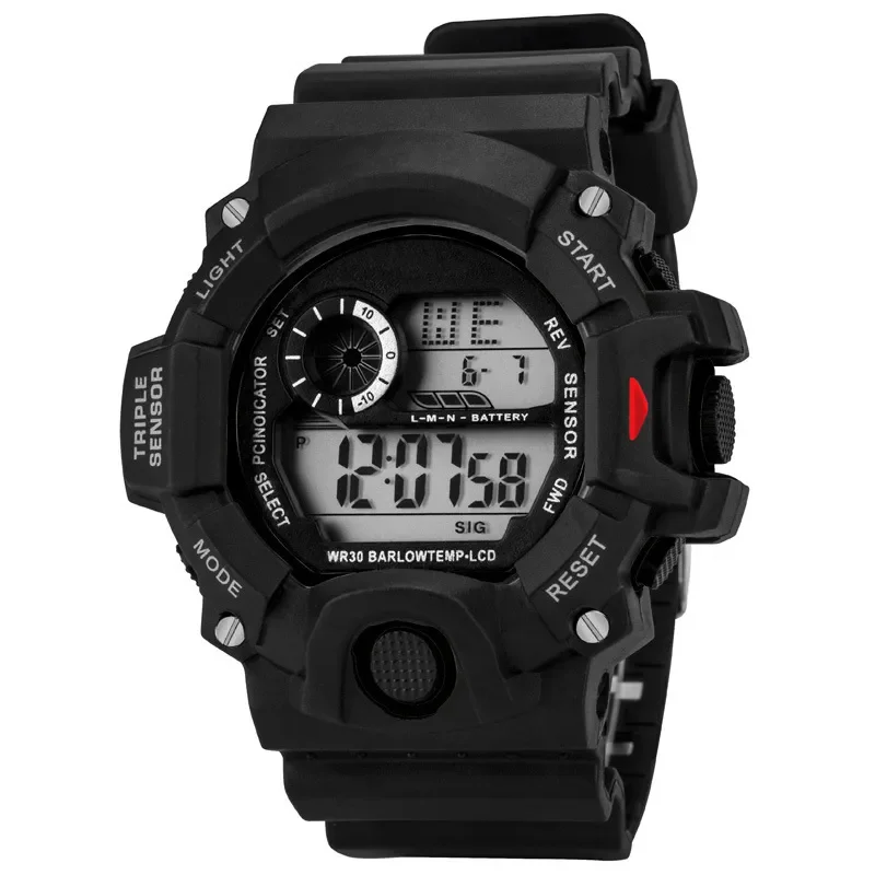 YIKAZE Sports Watch for men Black Dial Military Digital Watch Luminous Date Chronograph Alarm Clock Student Kids Man Wristwatch