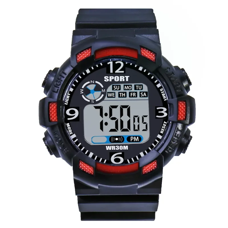 YIKAZE Sports Watch for men Black Dial Military Digital Watch Luminous Date Chronograph Alarm Clock Student Kids Man Wristwatch