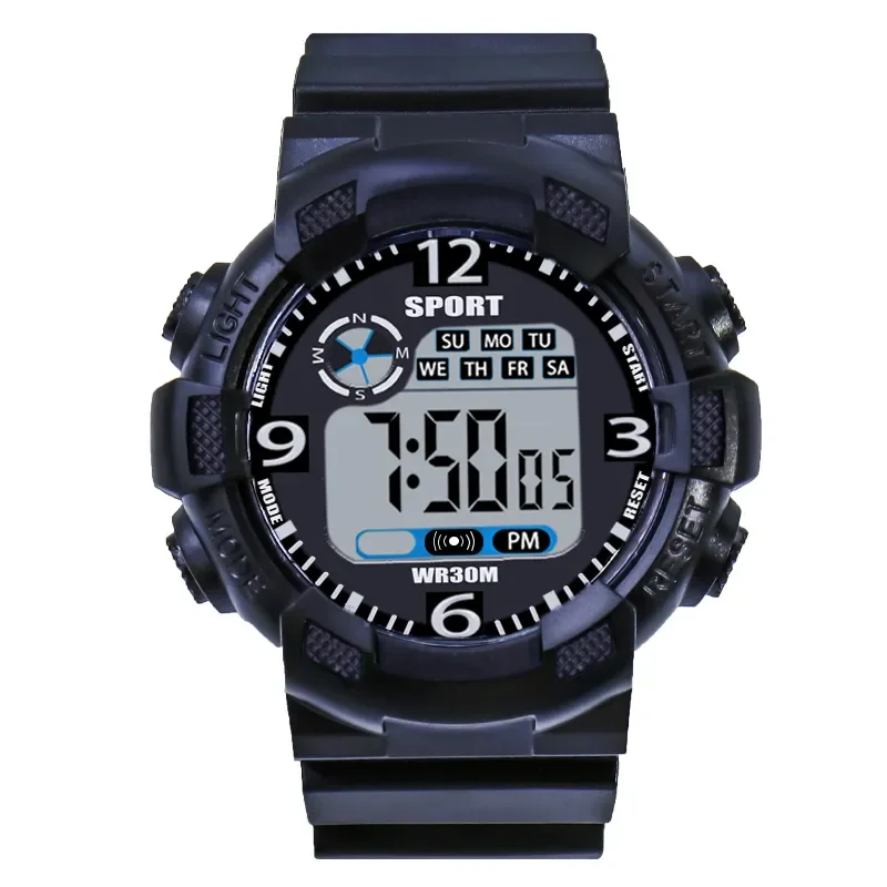 YIKAZE Sports Watch for men Black Dial Military Digital Watch Luminous Date Chronograph Alarm Clock Student Kids Man Wristwatch