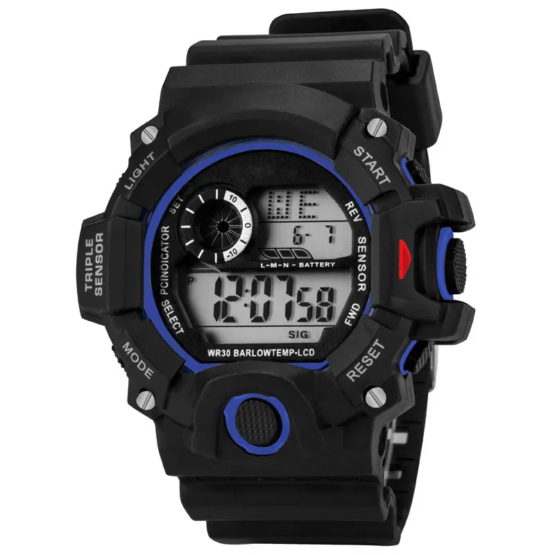 YIKAZE Sports Watch for men Black Dial Military Digital Watch Luminous Date Chronograph Alarm Clock Student Kids Man Wristwatch