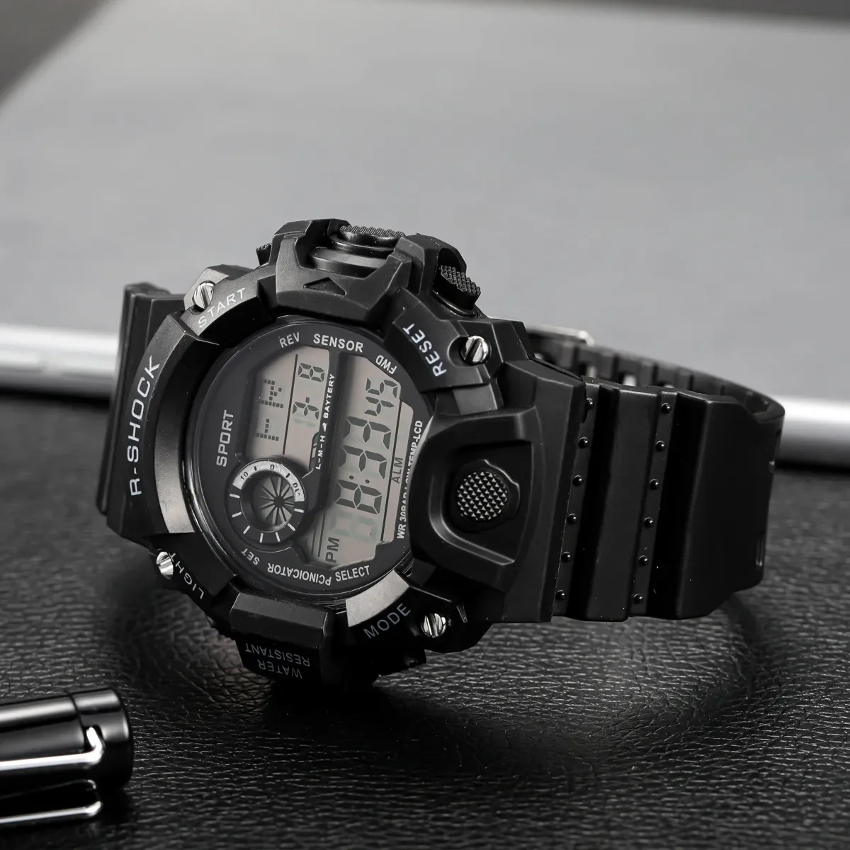 YIKAZE Sports Watch for men Black Dial Military Digital Watch Luminous Date Chronograph Alarm Clock Student Kids Man Wristwatch