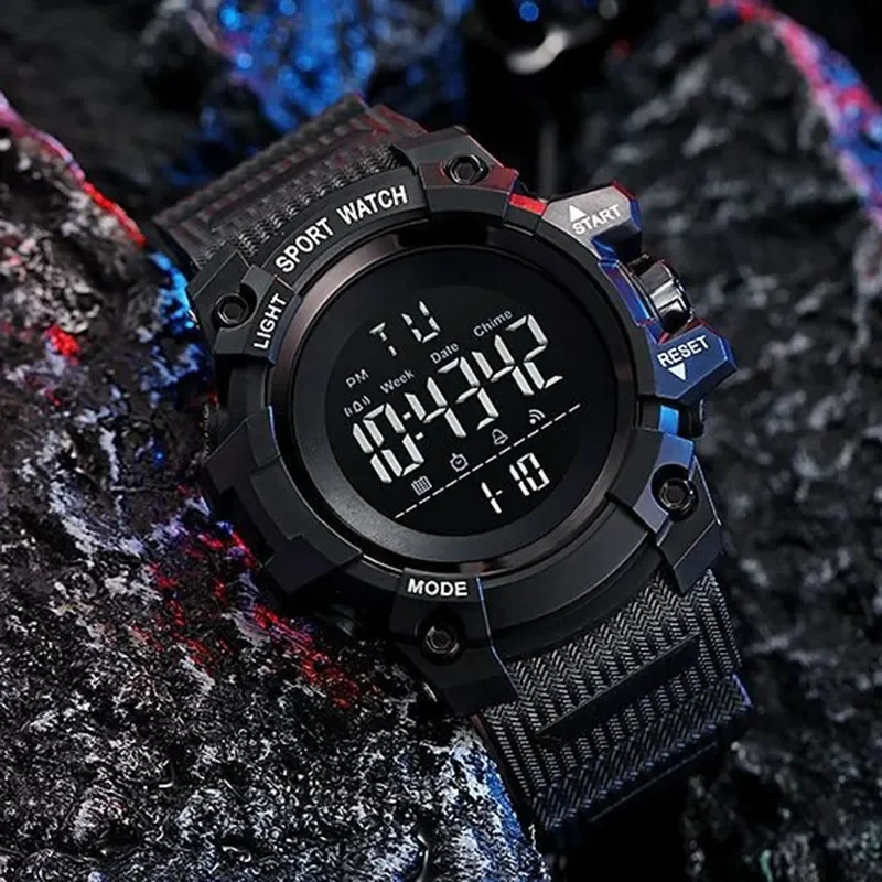 YIKAZE Sports Watch for men Black Dial Military Digital Watch Luminous Date Chronograph Alarm Clock Student Kids Man Wristwatch