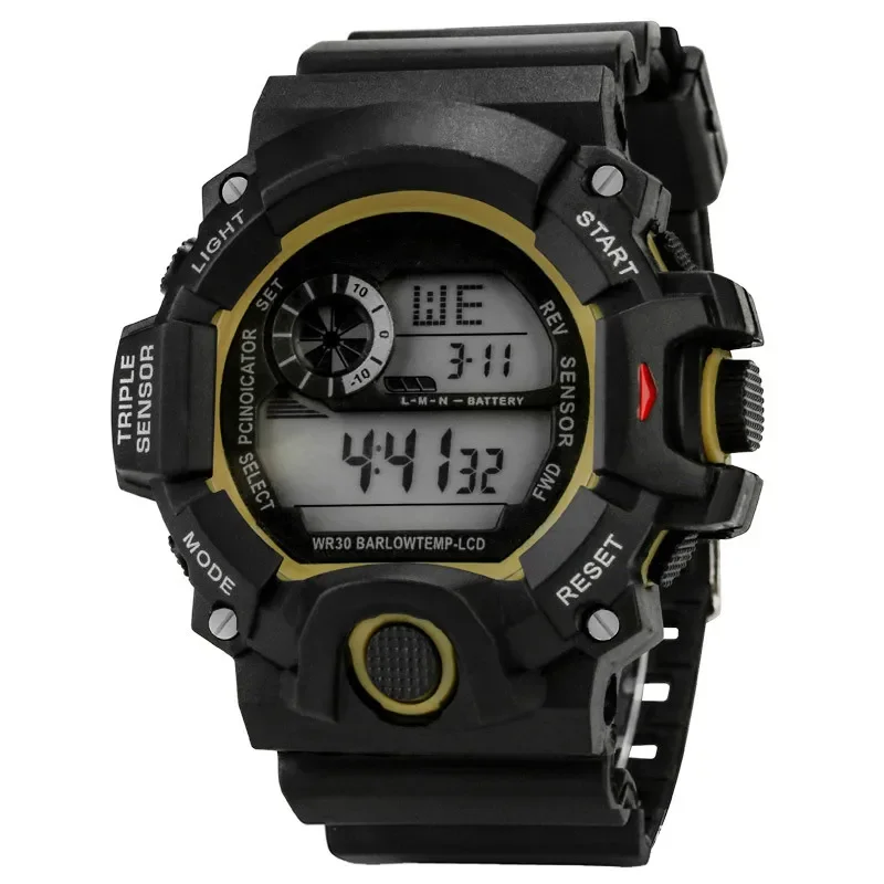 YIKAZE Sports Watch for men Black Dial Military Digital Watch Luminous Date Chronograph Alarm Clock Student Kids Man Wristwatch