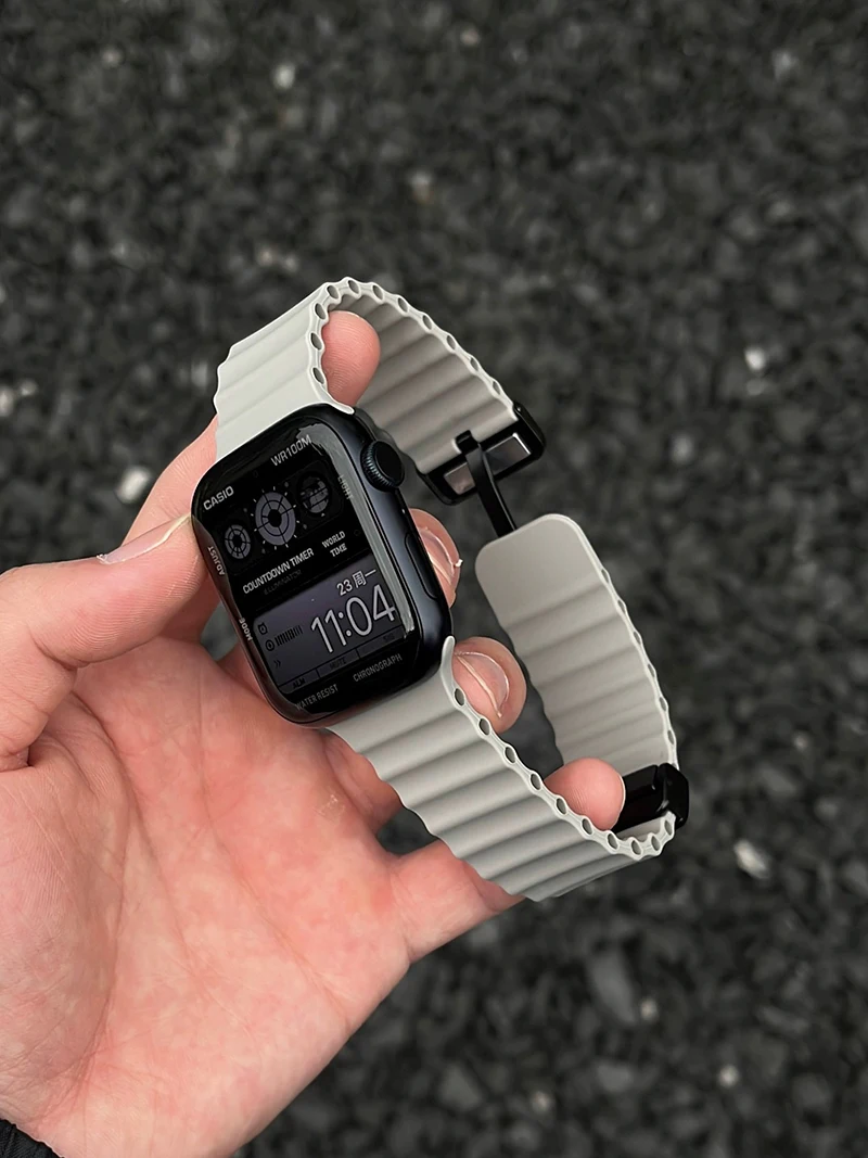 Ocean Strap for Apple Watch 10 9 8 7 Ultra Band 46mm 45mm 49mm 44mm 41/42mm Silicone Magnetic Sport Bracelet iWatch Series SE 6