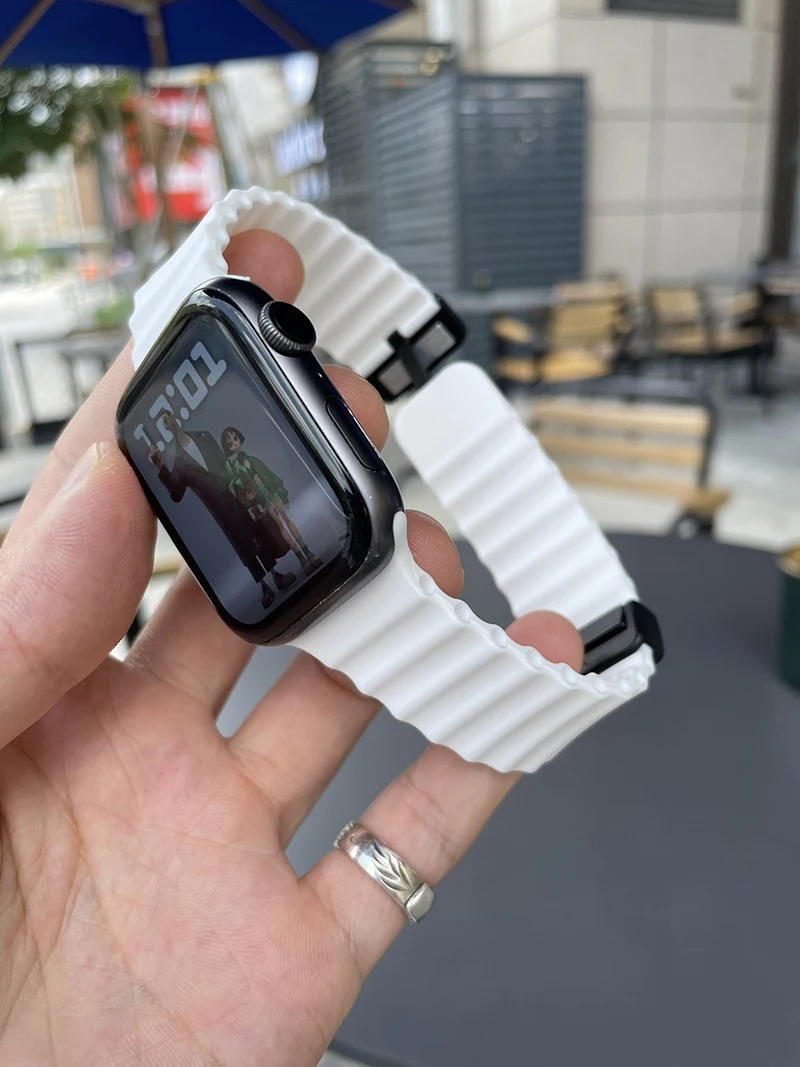 Ocean Strap for Apple Watch 10 9 8 7 Ultra Band 46mm 45mm 49mm 44mm 41/42mm Silicone Magnetic Sport Bracelet iWatch Series SE 6