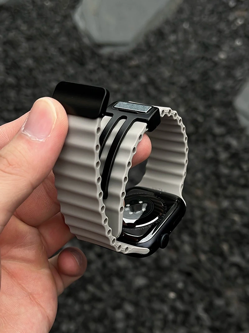 Ocean Strap for Apple Watch 10 9 8 7 Ultra Band 46mm 45mm 49mm 44mm 41/42mm Silicone Magnetic Sport Bracelet iWatch Series SE 6