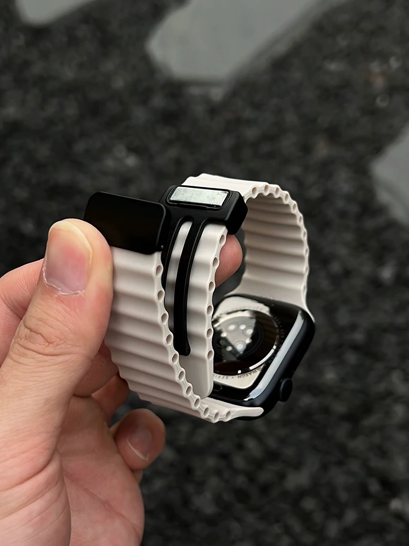 Ocean Strap for Apple Watch 10 9 8 7 Ultra Band 46mm 45mm 49mm 44mm 41/42mm Silicone Magnetic Sport Bracelet iWatch Series SE 6