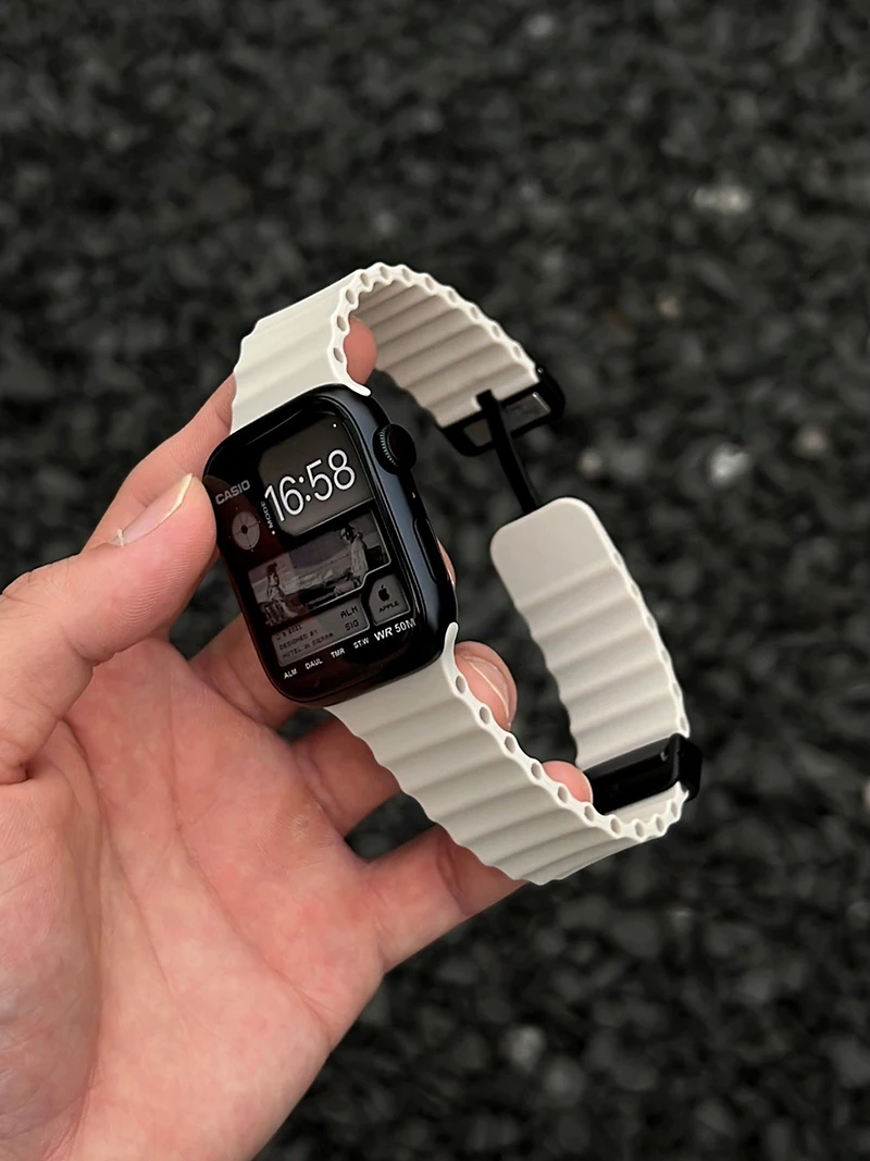 Ocean Strap for Apple Watch 10 9 8 7 Ultra Band 46mm 45mm 49mm 44mm 41/42mm Silicone Magnetic Sport Bracelet iWatch Series SE 6