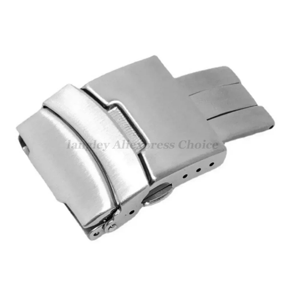 Lucury Solid Buckle for Seiko Diving Folding Stainless Steel Watch Silver Clasp 18/20mm 22mm 24mm Metal Button Watch Accessories