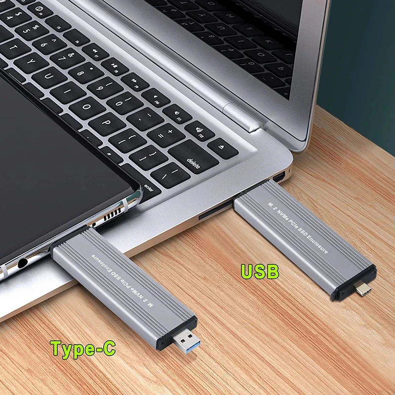 M.2 NVME NGFF SATA Dual Protocols Enclosure M2 SSD Case USB 3.2 Type C SSD Adapter 10Gbps To NVMe SATA External Hard Disk Box
