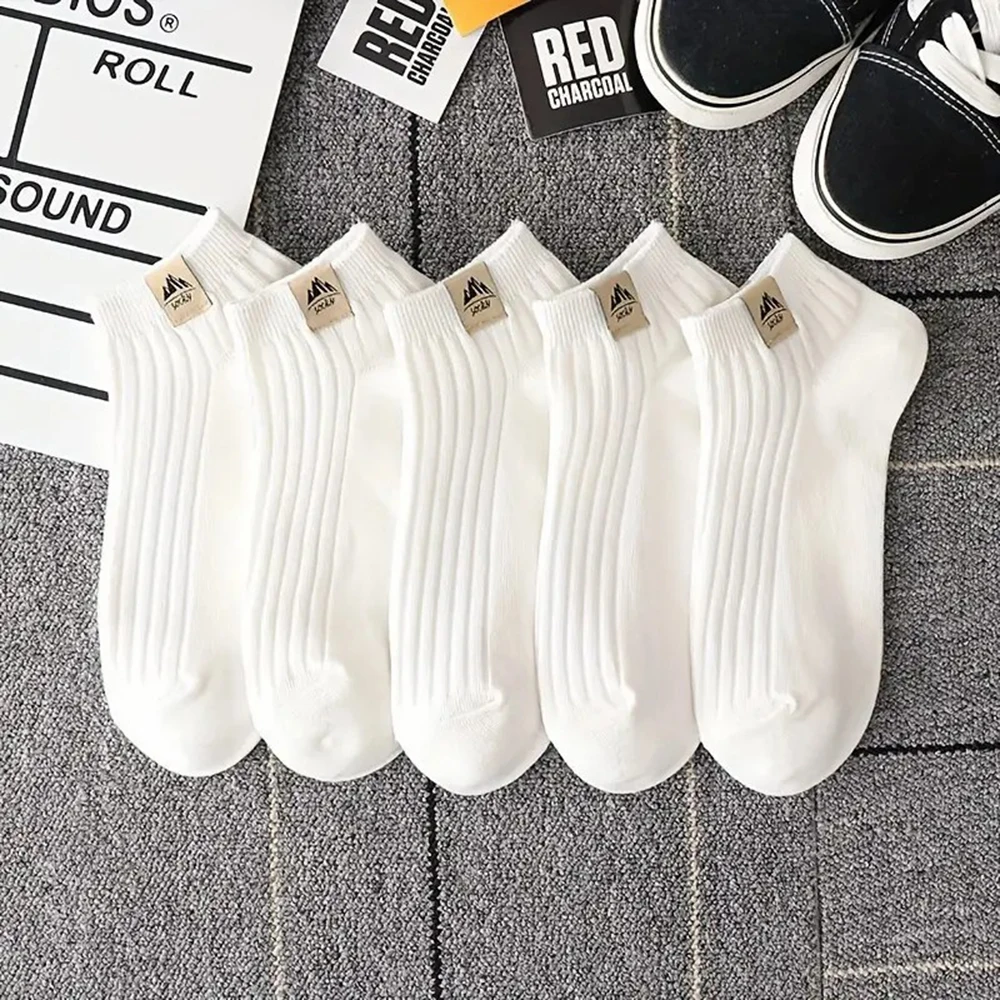 5/10/20/30 Pairs Neutral Simple Men Women Boat Socks Fashionable Versatile Comfortable Breathable Sweat Absorbing Casual Socks