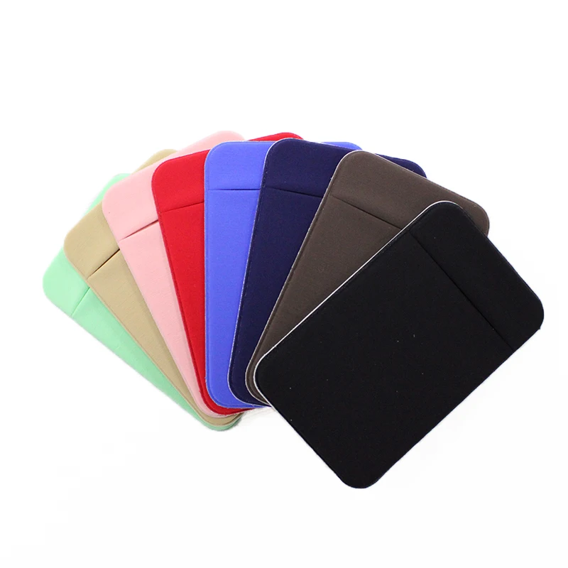 Stretchy Cell Phone Pocket Stick On Card Wallet, Unisex Adhesive Sticker, Credit Card Sleeve Pouch, High Quality