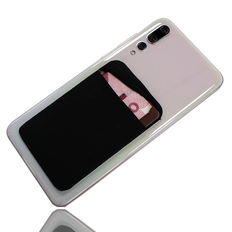 Stretchy Cell Phone Pocket Stick On Card Wallet, Unisex Adhesive Sticker, Credit Card Sleeve Pouch, High Quality