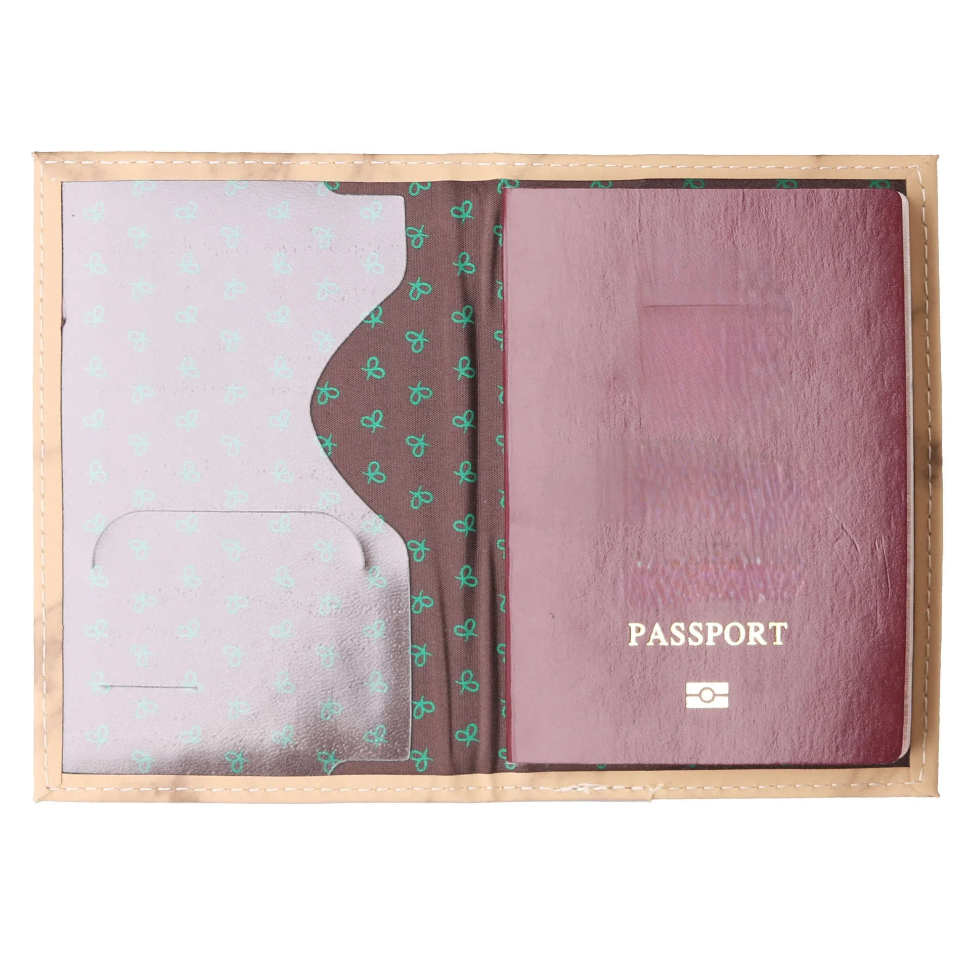 Women Men Passport Cover Pu Leather Marble Style Travel ID Credit Card Passport Holder Ticket Protective Packet Bag Wallet Pouch