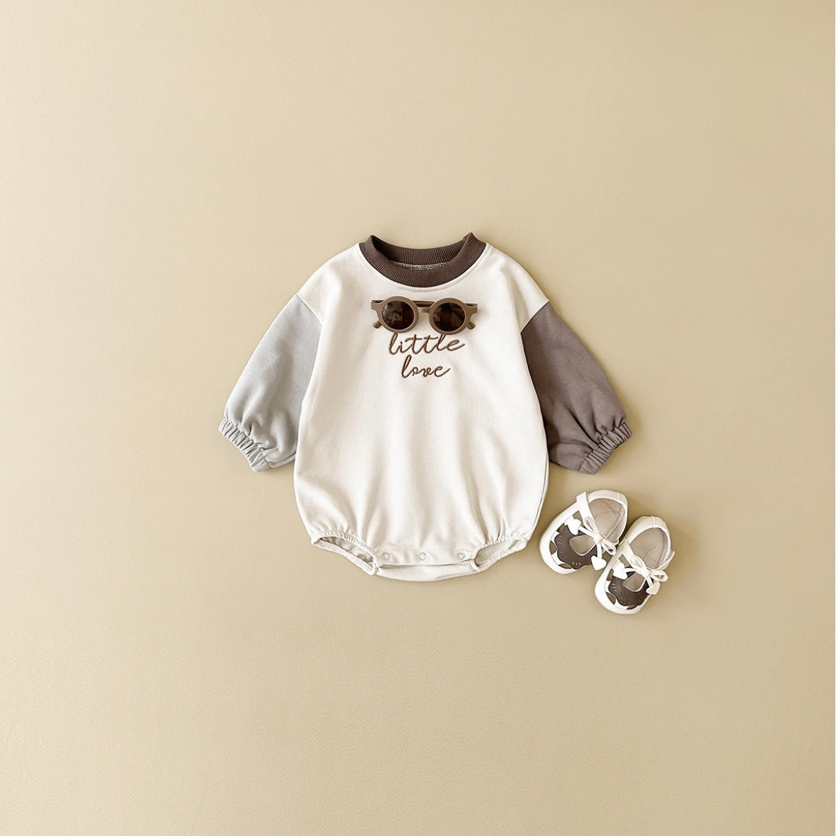 Autumn Baby Girl Clothes Newborn Toddler Boy Jumpsuit Letter Embroidery Long Sleeve Splicing Colors Bodysuits Rompers Baby