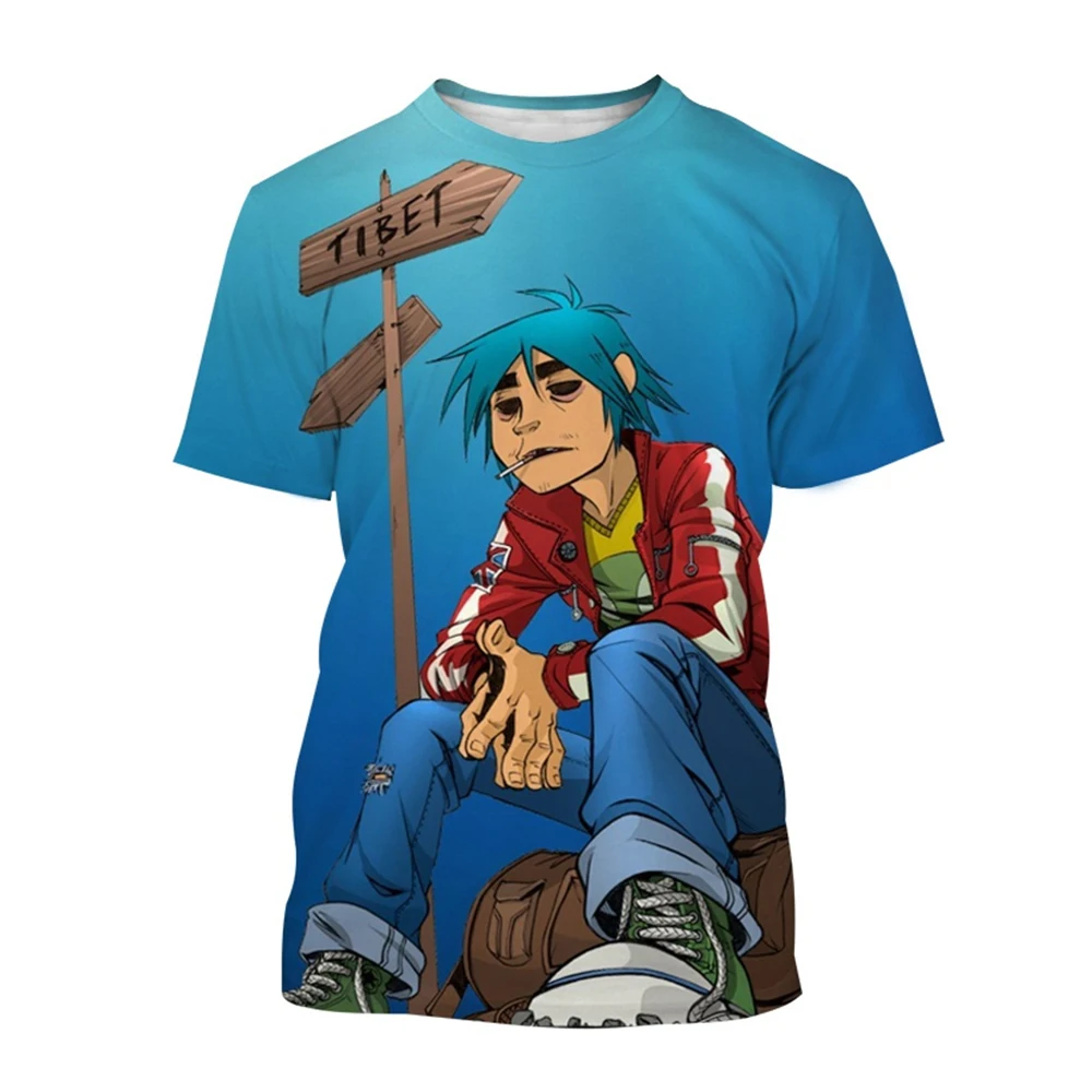 Rock Band Gorillaz 3d Printed T-shirt Men Women Fashion T-shirt Kids Hip Hop Tops Tees Punk Tshirt Graphic T Shirt Mens Clothing